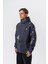 Erkek No Perch Nakışlı Kapüşonlu Oversize Hoodie Füme 2