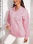 Kadın Uzun Kollu Kapşonlu Bağcıklı Cepli Capitone Sweatshirt 4