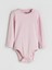 Yeni Sezon Bisiklet Yaka Uzun Kollu Kız Bebek Çıtçıtlı Body 1