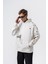 Erkek No Perch Nakışlı Kapüşonlu Oversize Hoodie Ekru 2