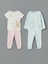 Yeni Sezon Bisiklet Yaka Çiçekli Kız Bebek Pijama Takım 2'li 1