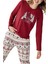 Kadın Kırmızı Uzun Kollu Pijama Takımı 3452-S 2