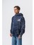 Erkek Mma Baskılı Kapüşonlu Oversize Hoodie Lacivert 3