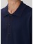 Lacivert Polo Yaka Kısa Kollu Oversized Triko 6