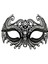 Siyah Renk Lazer Kesim Üzeri Kristal Taşlı Metal Balo Parti Venedik Maskesi - Lisinya 3