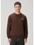 Kahverengi Logo Nakışlı Sweatshirt 1