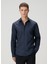 Lacivert Oversized Poplin Gömlek 1