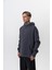 Erkek Garden Baskılı Kapüşonlu Oversize Hoodie Füme 3