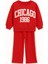 Kız Çocuk Eşofman Takımı – Kırmızı Chıcago 1986 Baskılı, Pamuklu Kumaş, Geniş Paça, Rahat Kalıp | Kr Kids Boutique 2