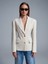 60774 Fitted Kesim Vatkalı Blazer-Ekru 1