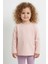 Kız Çocuk Basic Pamuklu Somon Rengi Uzun Kollu Tişört 2