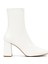 Kadın Krem Fermuarlı Kalın Topuklu Deri Bot 25WFD130818 1