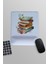 Retro Kitaplar ve Yapraklar Baskılı Dikdörtgen Bilek Destekli Mousepad 1