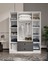 %100 Mdf 4 Kapaklı 2 Çekmeceli 12 Raflı Elbise Dolabı – Gardırop Hi-Gloss Antrasit Parlak Kapak- Soft Beyaz GÖVDE182X140X52 cm Moriva 5