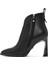 Kadın Siyah Fermuarlı Topuklu Deri Bot 25WFD490018 4