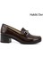 Kadın Kahve Kısa Kalın Topuklu Hakiki Deri Ayakkabı 1