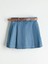 Lcw Kids Indigo Beli Lastikli Pileli Kız Çocuk Jean Şort Etek 3