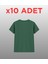 10’lu Regular Fit Basic Tişört Seti - %100 Pamuk - Yeşil, Siyah, Beyaz, Kiremit 3