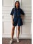 Taş Detaylı Gömlek Şort Denim Takım 10175 2