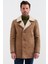 Nolan Regular Fit Içi Kürklü Düğmeli Katli Yaka Yandan Cepli Klasik Kahverengi Süet Mont 5