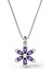 925 Ayar Ametist Taşlı Rodyum Lotus Çiçeği Gümüş Kolye 3