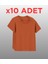 10’lu Regular Fit Basic Tişört Seti - %100 Pamuk - Yeşil, Siyah, Beyaz, Kiremit 1