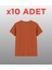 10’lu Regular Fit Basic Tişört Seti - %100 Pamuk - Yeşil, Siyah, Beyaz, Kiremit 3