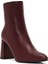 Kadın Bordo Fermuarlı Kalın Yüksek Topuklu Deri Bot 25WFD131418 8