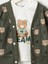 Baby Erkek Bebek 3'lü Selanik Kumaş Hırkalı Takım Ayıcık Hb Baskılı Sweatshirt Beli Lastikli Alt 2
