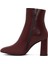 Kadın Bordo Fermuarlı Kalın Yüksek Topuklu Deri Bot 25WFD131418 4