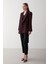 Mürdüm Çizgili Astarlı Kolu Katlamalı Blazer Ceket - 7560 4