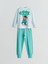 Yeni Sezon Bisiklet Yaka Ayı Teddy Baskılı Erkek Çocuk Pijama Takımı 1