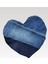 Kalp Şeklinde El Yapımı Sürdürülebilir Denim Kırlent Kılıfı 1