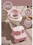 Pembe Çocuk Taburesi, Çift Basamaklı, Güvenli ve Şık Banyo Lavabo Destekli 2