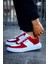 Kenton Bağcıklı Kalın Taban Erkek Sneaker Beyaz Kırmızı 1