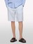 %100 Keten Slim Fit Bermuda Şort Erkek Mavi Şort - 325P4AGHS9010 4