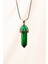 Malahit Doğal Taşı Zincirli El Yapımı Tasarımlı Kolye Uç: 3,5 cm Zincir: 20 cm Kutulu 1