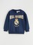 Yeni Sezon Bisiklet Yaka Real Madrid Baskılı Erkek Çocuk Sweatshirt 1