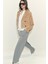 Gri Çift Bel Bantlı Wide Leg Kadın Pantolon MG2551 4