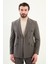 Düz Slim Fit Geniş Yaka Kruvaze Erkek Takım Elbise 4