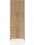 Arges Dolap 2 Raflı 4 Çekmeceli Tek Askılı 88X30X243 Çam-Çam 1
