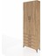 Arges Dolap 2 Raflı 4 Çekmeceli Tek Askılı 88X30X243 Çam-Çam 3