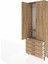 Arges Dolap 2 Raflı 4 Çekmeceli Tek Askılı 88X30X243 Çam-Çam 4