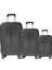 Grnd 10728 Pp Carmılla- Büyük + Orta + Kabin Boy Valiz / Bavul Seti - Siyah 1