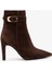 Moon Kahverengi Süet Deri Kadın Topuklu Bot 1
