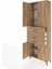 Arges Dolap 4 Raflı 3 Çekmeceli 4 Kapaklı 88X30X243 Çam-Çam 4