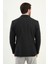 Çizgili Slim Fit Geniş Yaka Kruvaze Yün Erkek Ceket 5
