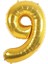 Folyo Balon 9 Rakamı Helyum Balon 90 cm Gold Renk - 9 Yaş Balonu - 9 Yaş Balon -9 Rakam Balon 1