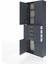 Arges Dolap 3 Raflı 4 Çekmeceli 4 Kapaklı 88X30X243 Antrasit-Antrasit 4