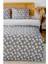 Gri Çift Kişilik Nevresim Takımı Pamuklu Çiçek Desenli Henna 200X215 cm 1